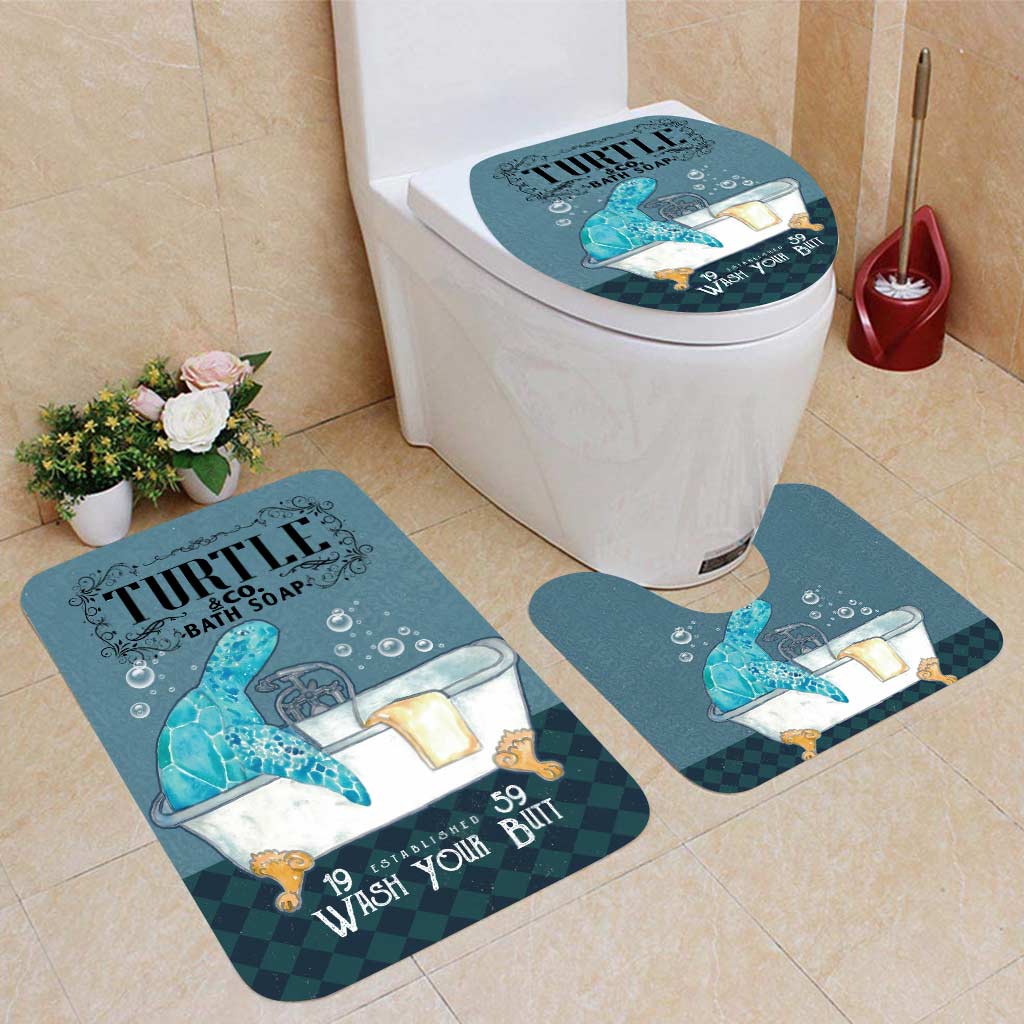 Bath Soap Co. - Turtle Bathroom Curtain & Mats Set