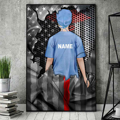 Honors Nurse Flag - Personalized Nurse Poster With Pattern Print