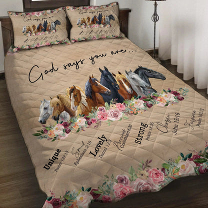 God Says You Are Horse Quilt Set