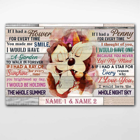 If I Had A Star For Every Reason Why I Love You - Personalized Couple Mouse Poster