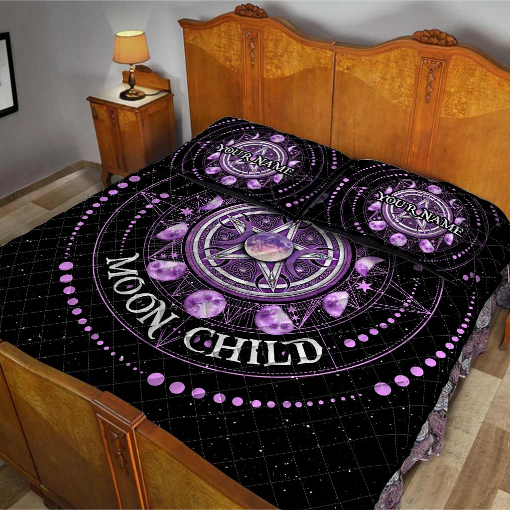 Stay Wild Moon Child - Personalized Halloween Witch Quilt Set