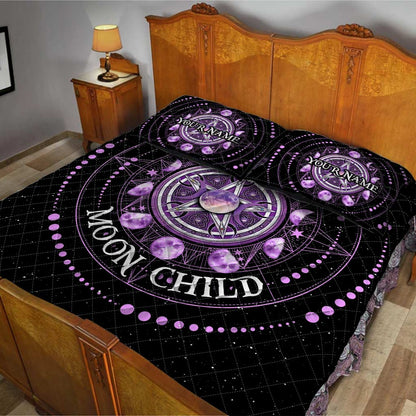 Stay Wild Moon Child - Personalized Halloween Witch Quilt Set