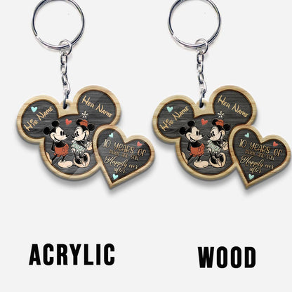 Still Happily Ever After - Personalized Couple Mouse Keychain (Printed On Both Sides)