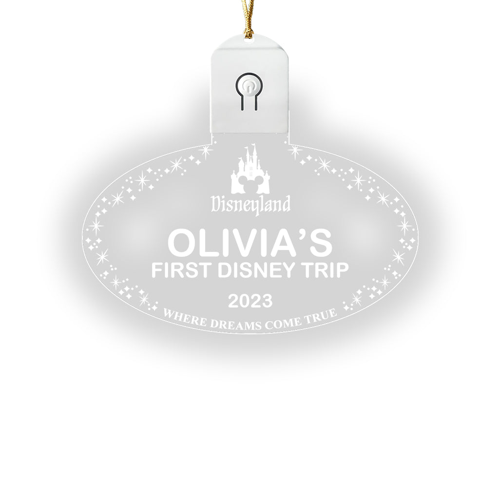 Cast Member Name Tag Ornament - Personalized Mouse Led Acrylic Ornament
