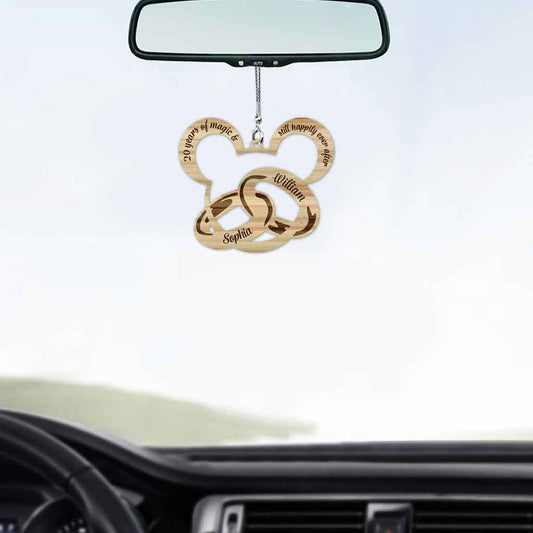 Years Of Magic Happily Ever After - Personalized Couple Mouse Car Ornament (Printed On Both Sides)