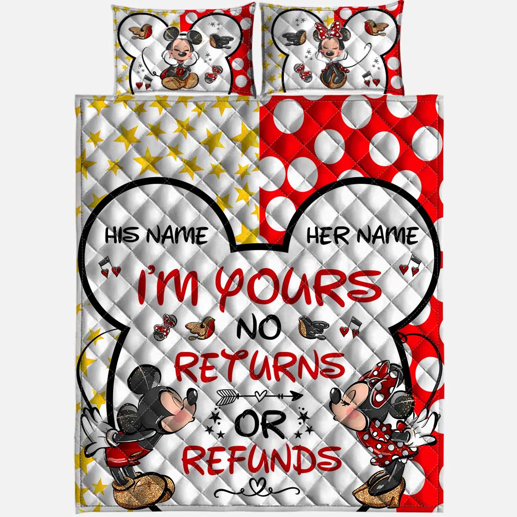 I Love You More - Personalized Couple Mouse Quilt Set
