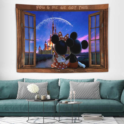 You And Me We Got This Mouse Ears - Personalized Couple Mouse Wall Tapestry