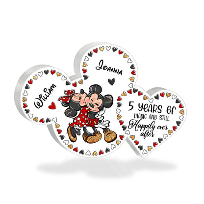 Years Of Magic - Personalized Couple Mouse Custom Shaped Acrylic Plaque