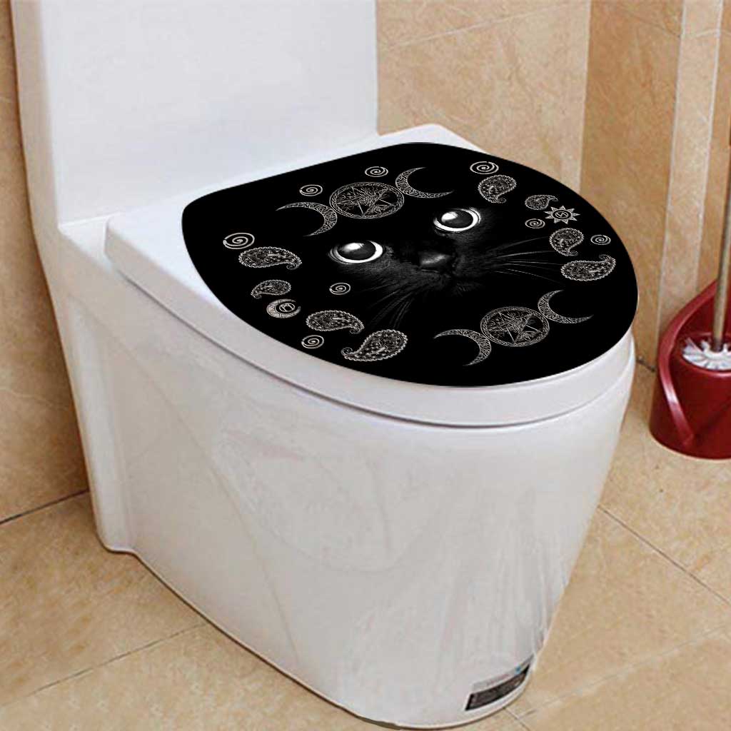 Witchy Black Cat - Witch Bathroom Curtain & Mats Set