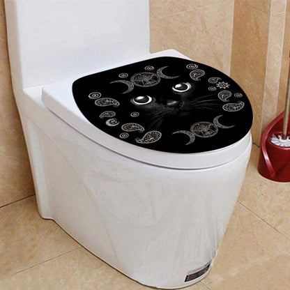 Witchy Black Cat - Witch Bathroom Curtain & Mats Set