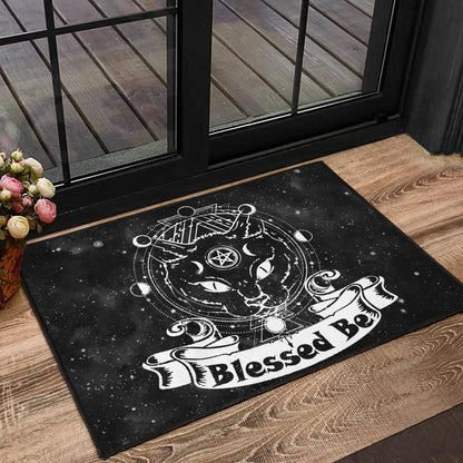 Wicca Occult Cat Blessed Be - Witch Doormat 0822