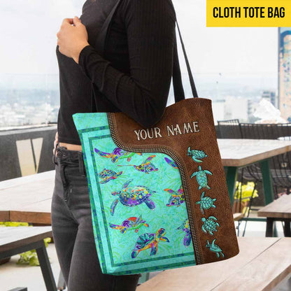 Salty Lil' Beach - Personalized Turtle Tote Bag