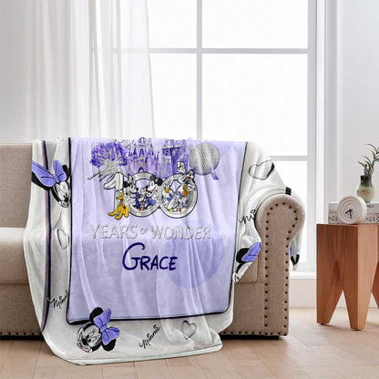 100 Years Of Magic Pink - Personalized Mouse Blanket