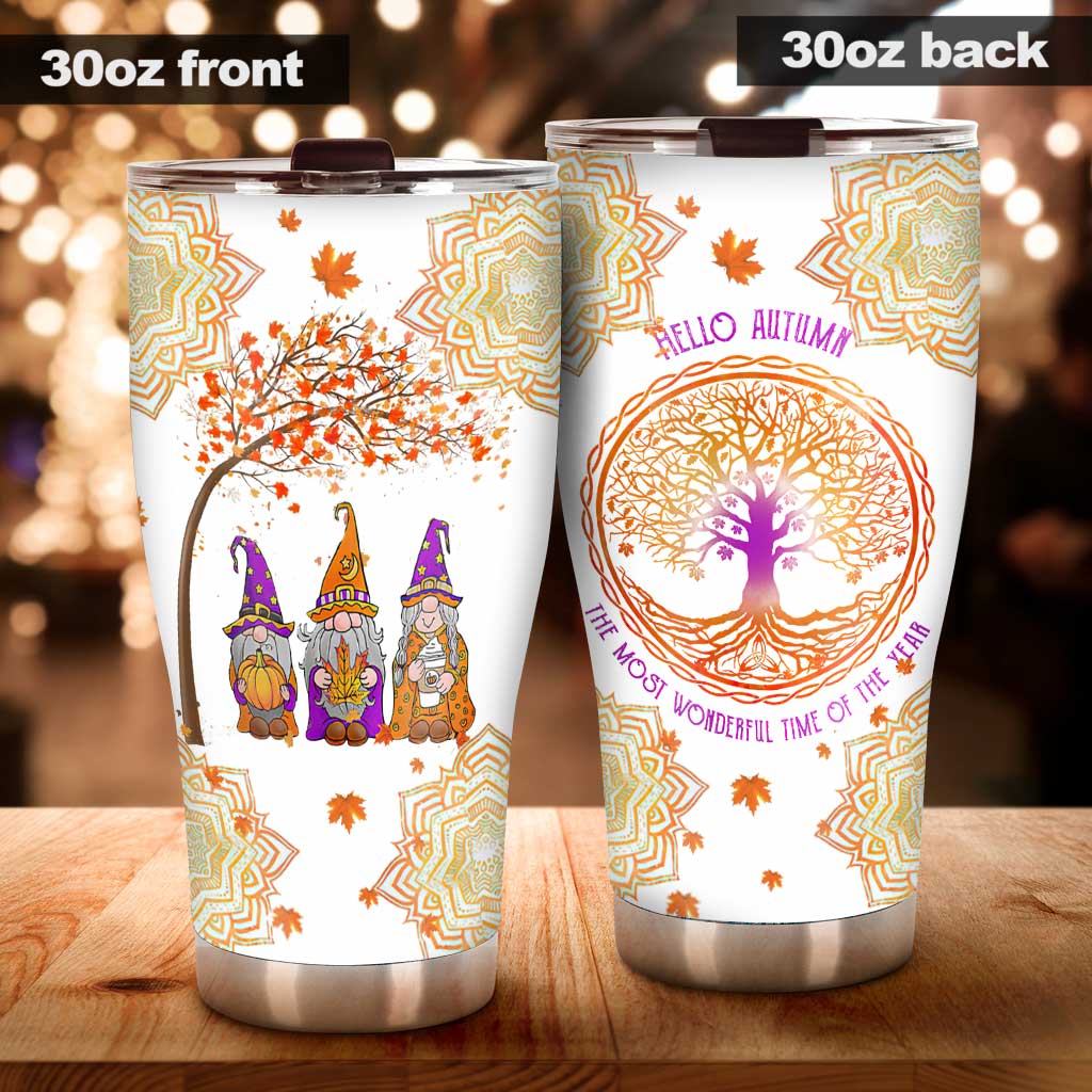 Witch Gnome Autumn Lovers Tree Of Life - Witch Tumbler 0822