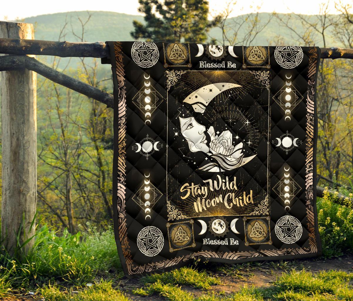 Stay Wild Moon Child Wicca - Witch Quilt 0822