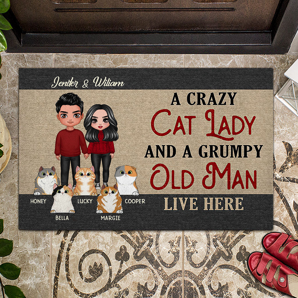 A Grumpy Old Man - Personalized Cat Doormat