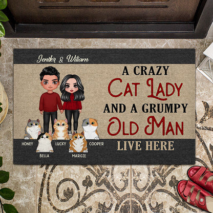 A Grumpy Old Man - Personalized Cat Doormat