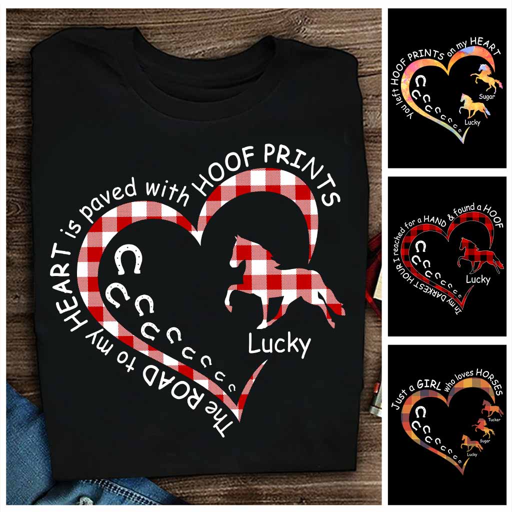 The Road To My Heart Is Paved With Hoof Prints - Personalized Horse T-shirt and Hoodie