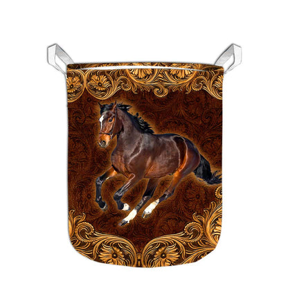 Horse Leather Pattern Print Horse Storage Basket 0622