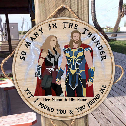 So Manny In The Thunder - Personalized Round Wood Sign