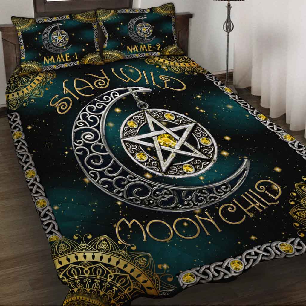 Stay Wild Moon Child Witch - Personalized Quilt Set
