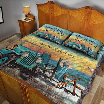 Adventurous Couple - Personalized Car Quilt Set