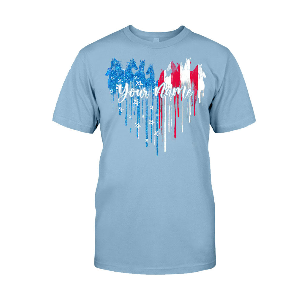 Love Horses Free Spirit - Personalized Independence Day T-shirt and Hoodie