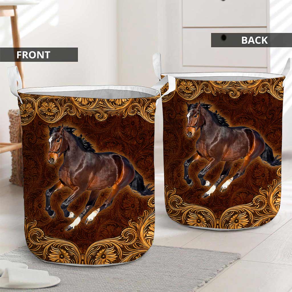 Horse Leather Pattern Print Horse Storage Basket 0622