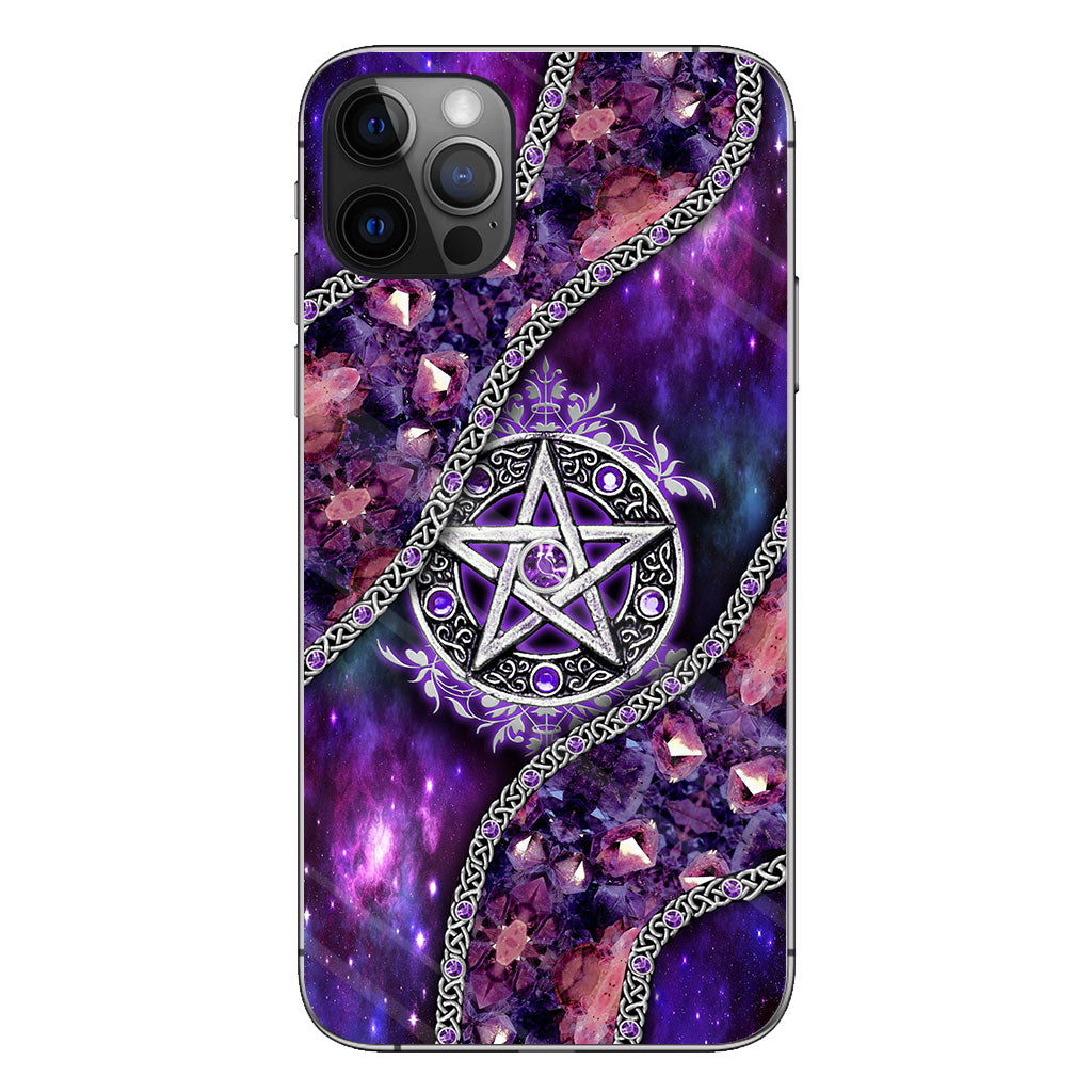 Witch Vibes Purple Pentagram 3D Pattern Printed Phone Case