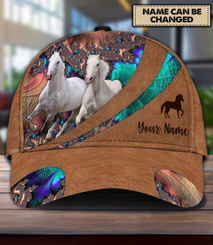 White Horses Personalized Horse Classic Cap 0523