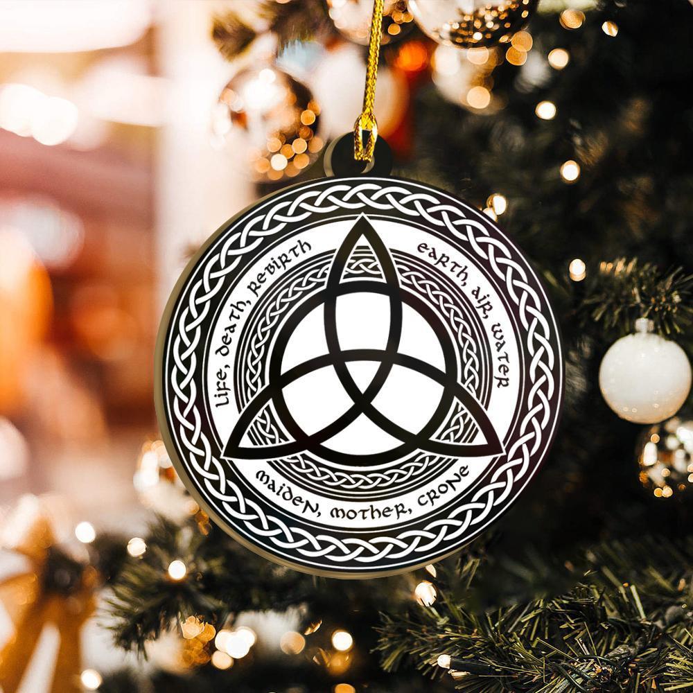 Life Death Rebirth Triquetra Wicca - Witch Ornament (Printed On Both Sides) 1022