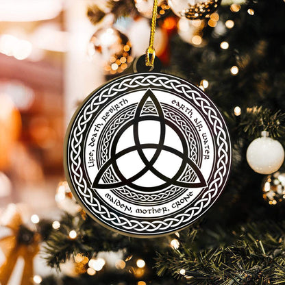 Life Death Rebirth Triquetra Wicca - Witch Ornament (Printed On Both Sides) 1022