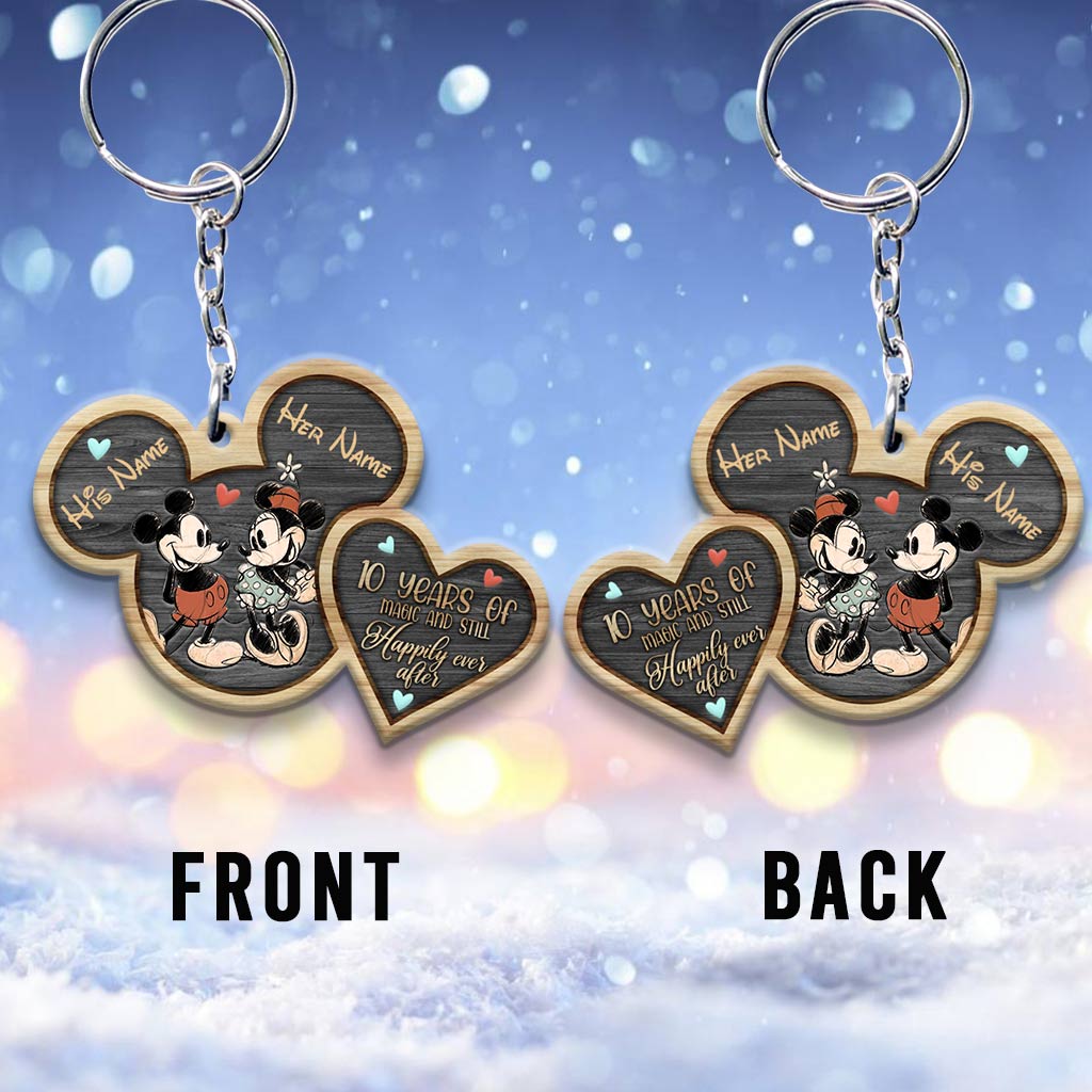 Still Happily Ever After - Personalized Couple Mouse Keychain (Printed On Both Sides)