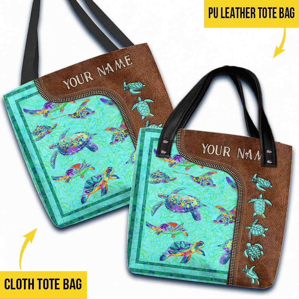 Salty Lil' Beach - Personalized Turtle Tote Bag