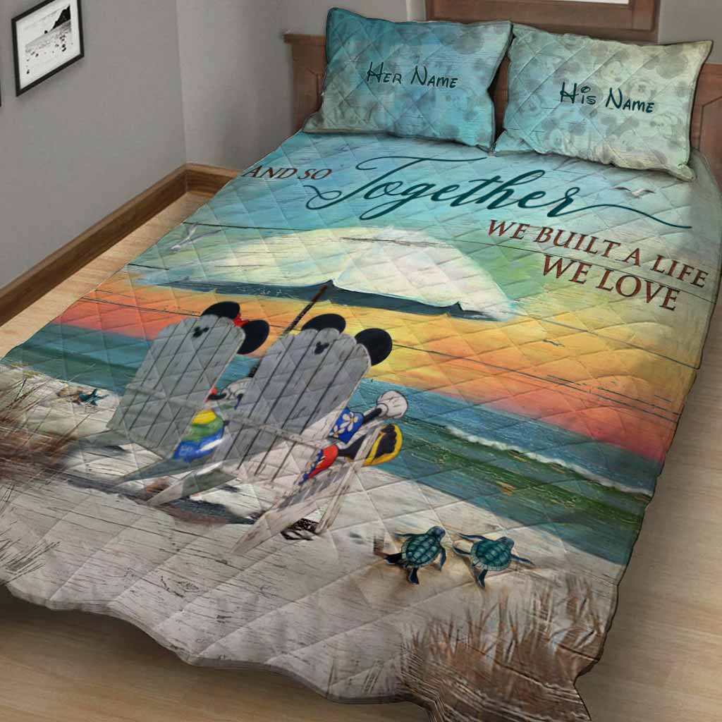 We Built A Life We Love - Personalized Mouse Quilt Set