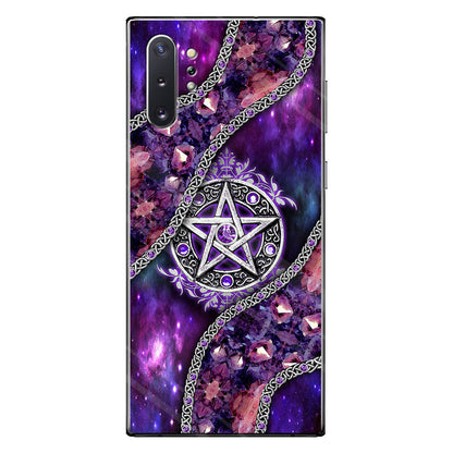 Witch Vibes Purple Pentagram 3D Pattern Printed Phone Case