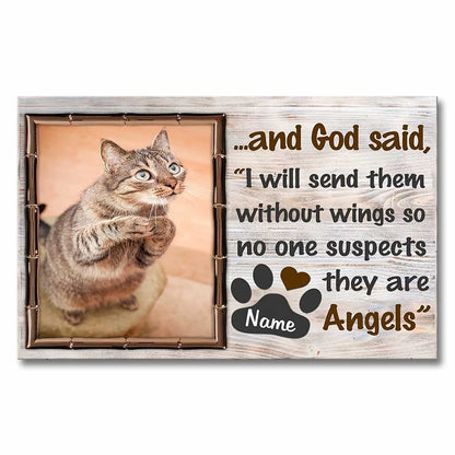 They’re Angels - Personalized Cat Canvas And Poster