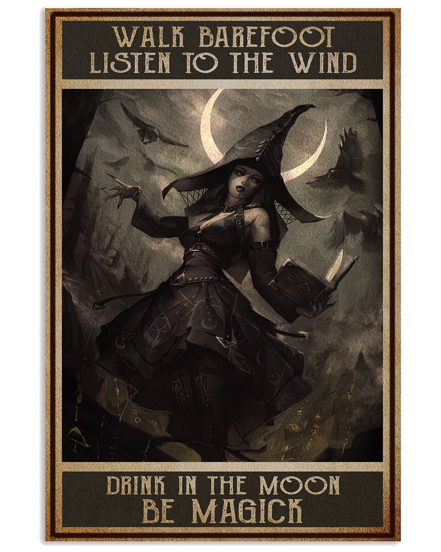 Walk Barefoot Listen to the Wind - Be Magick Witch Poster