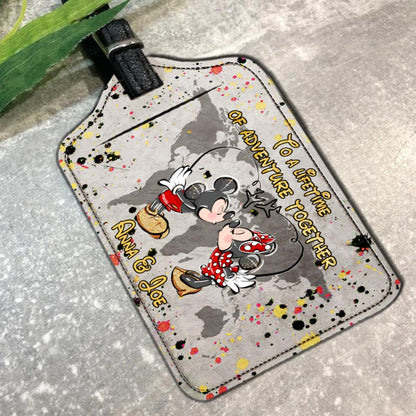 To A Lifetime Of Adventure Together - Personalized Mouse Leather Luggage Tag