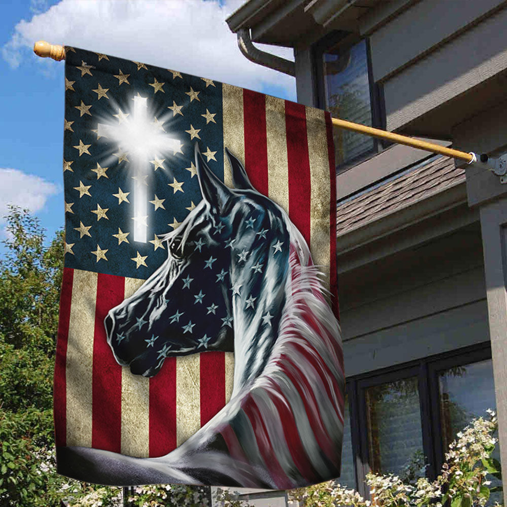 American Flag Horse House Flag 0523