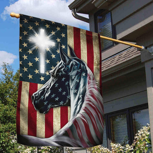 American Flag Horse House Flag 0523