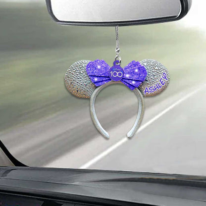 100 Years Of Wonder - Personalized Mouse Car ornament (Printed On Both Sides)