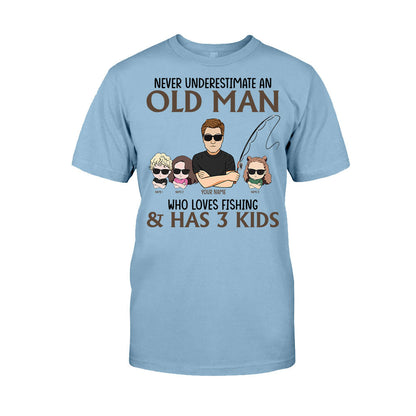 Never Underestimate An Old Man Who Loves Fishing - Personalized Father's Day T-shirt and Hoodie