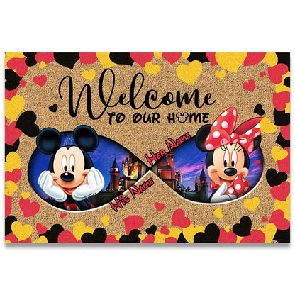Welcome To Our Home - Personalized Couple Mouse Doormat