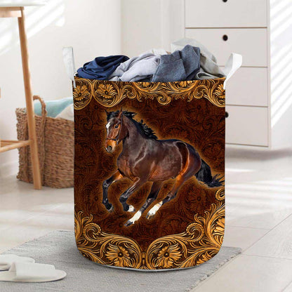 Horse Leather Pattern Print Horse Storage Basket 0622