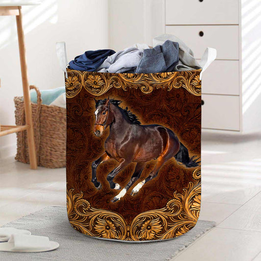 Horse Leather Pattern Print Horse Storage Basket 0622