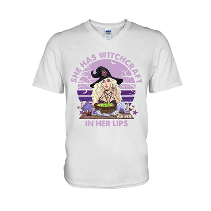 She Has Witchcraft In Her Lips - Personalized Witch T-shirt and Hoodie