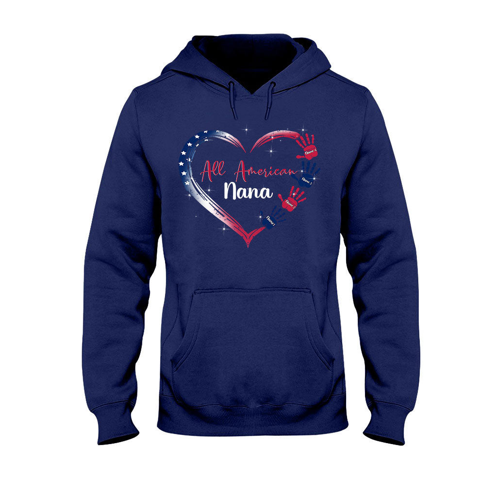 Nana's Heart - Personalized Independence Day T-shirt and Hoodie