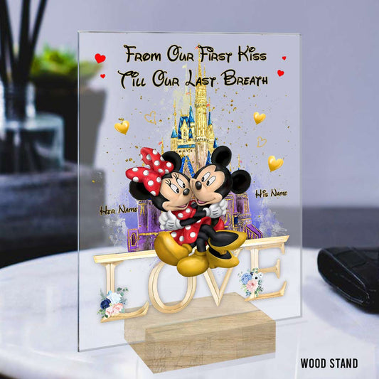From Our First Kiss Till Our Last Breath - Personalized Mouse Transparent Acrylic Plaque