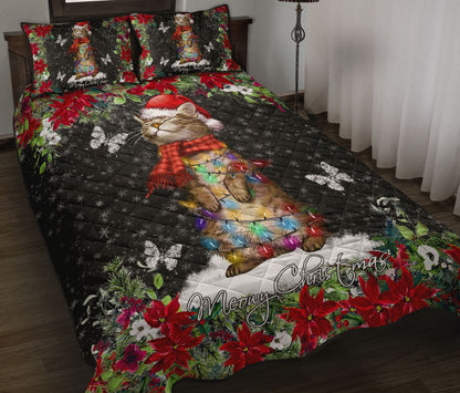 Meowy Christmas Cat  Quilt Set 0622